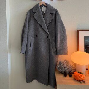 (SOLD) COS oversized double-breasted wool coat in grey, size XS
